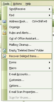  tutorials microsoft  Recover Deleted Mails in Outlook 